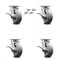 Service Caster 6 Inch Kingpinless Thermoplastic Wheel Caster Set with Brake and Swivel Lock SCC SCC-KP30S620-TPRRF-SLB-BSL-4 - alternate 1